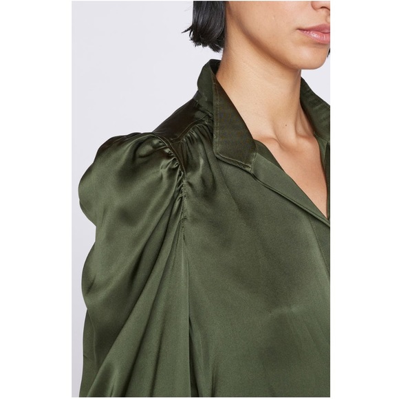 NWT💕Frame Gillian Silk Puff-Sleeve Blouse in Surplus Size L - Picture 3 of 14